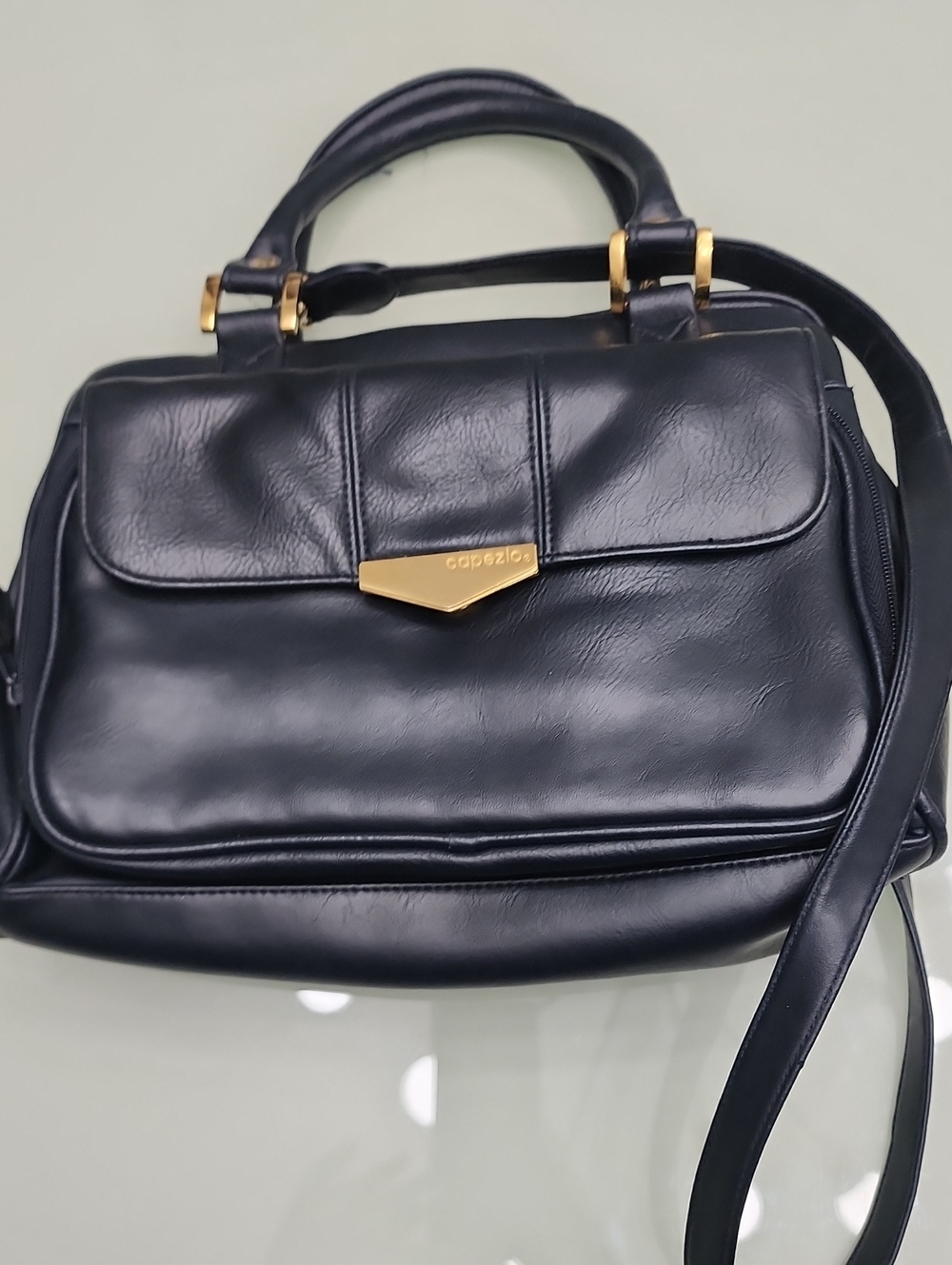 Capezio Black Satchel with Gold Accent Hardware